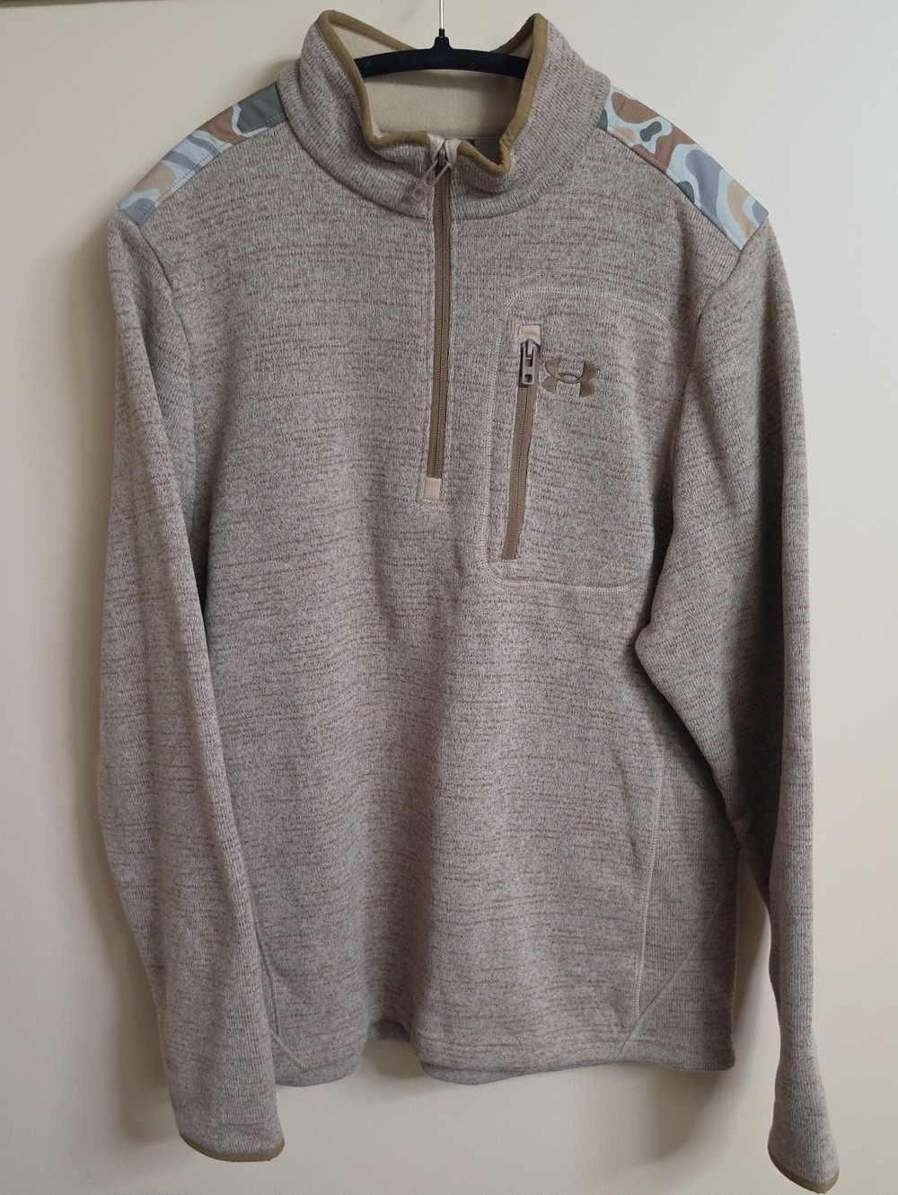 Under Armour Men’s Tan Quarter-Zip Pullover Sweater